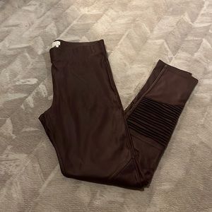 Faux Suede Moto Leggings